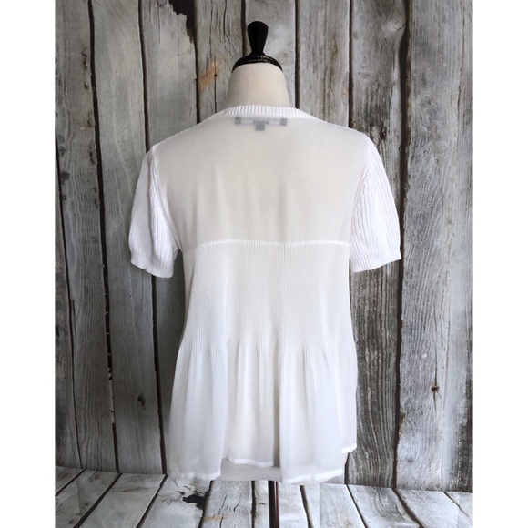 French Connection Chiffon Back Ribbed Sweater Top - Picture 2 of 4